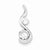 Sterling Silver Rhodium Plated CZ Pendant, Charm