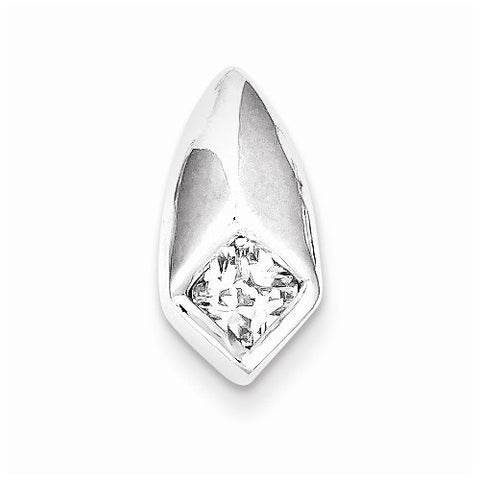 Sterling Silver Rhodium Plated CZ Pendant, Delightful Pendants for Necklace