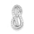 Sterling Silver Rhodium Plated CZ Slide Pendant, Stylish Pendants for Necklace