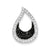 Sterling Silver CZ Black & Clear Teardrop Pendant, Pendants for Necklace