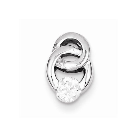 Sterling Silver Rhodium Plated CZ Pendant, Dazzling Pendants for Necklace