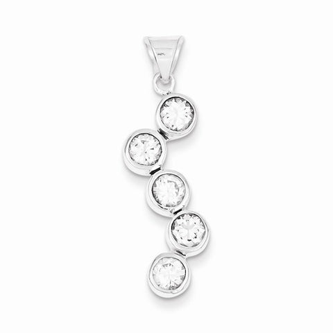Sterling Silver CZ Pendant, Dazzling Pendants for Necklace