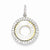 Sterling Silver and Flash Gold Plated CZ Diamond Cut Round pendant, Charm