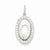 Sterling Silver and Flash Gold Plated CZ Diamond Cut Oval Pendant, Pendants for Necklace