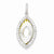 Sterling Silver and Flash Gold Plated CZ Diamond Cut Pendant, Pendants for Necklace