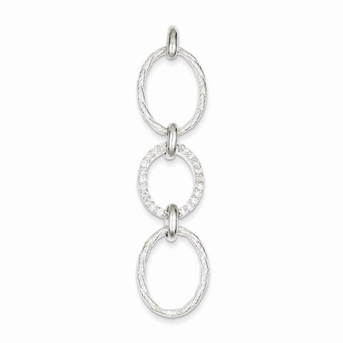 Sterling Silver CZ Twisted Ovals Pendant, Pendants for Necklace