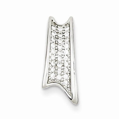 Sterling Silver Rhodium Plated CZ Slide Pendant, Appealing Pendants for Necklace
