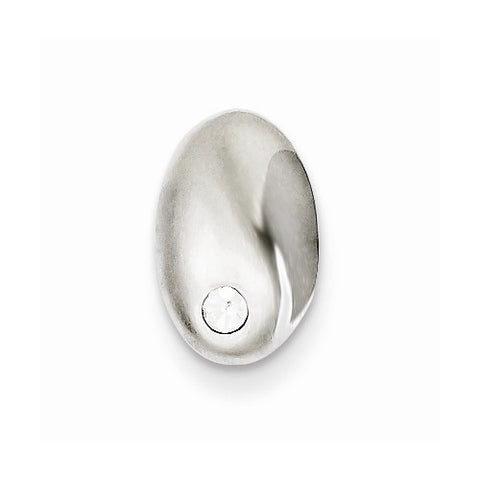 Sterling Silver Rhodium Plated CZ Slide Pendant, Charm