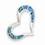 Sterling Silver Blue Inlay Created Opal Heart Pendant, Pendants for Necklace