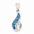 Sterling Silver CZ Blue Inlay Created Opal Twisted Pendant, Pendants for Necklace