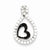 Sterling Silver Clear CZ Twisted Teardrop Black Heart Pendant, Pendants for Necklace