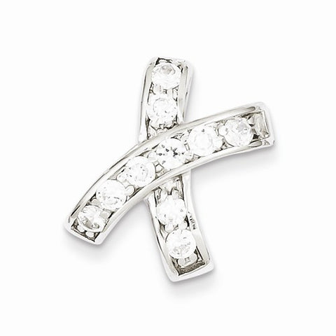 Sterling Silver Rhodium Plated CZ Pendant, Delightful Pendants for Necklace