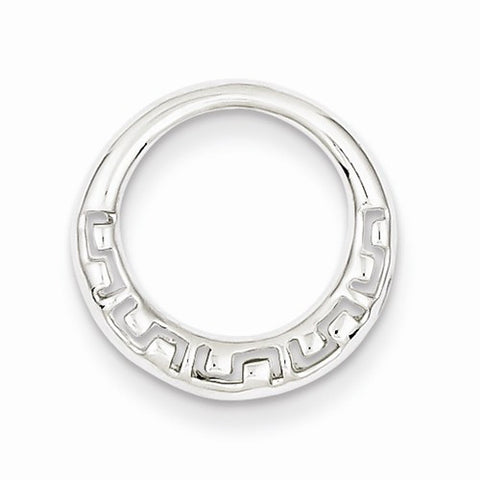 Sterling Silver Rhodium Plated Greek Circle Slide Pendant, Pendants for Necklace
