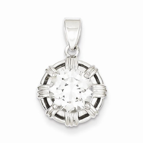 Sterling Silver CZ Pendant, Fine Pendants for Necklace