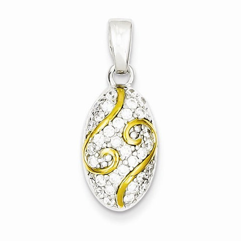 Sterling Silver & Gold Plating CZ pendant, Pendants for Necklace