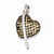 Sterling Silver CZ Black Rhodium, Clear, Champagne Heart Pendant, Pendants for Necklace