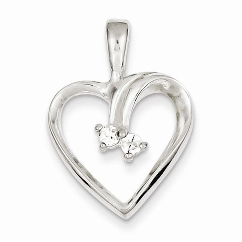 Sterling Silver CZ & Heart pendant, Classy Pendants for Necklace