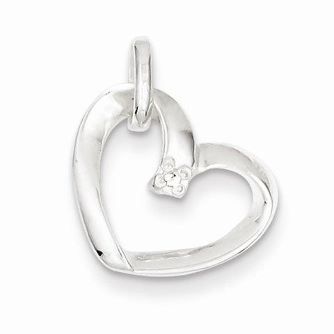 Sterling Silver Heart with CZ pendant, Appealing Pendants for Necklace