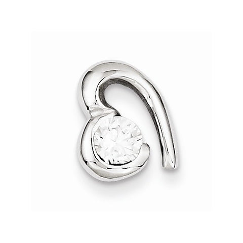 Sterling Silver Rhodium Plated CZ Heart pendant, Delightful Pendants for Necklace
