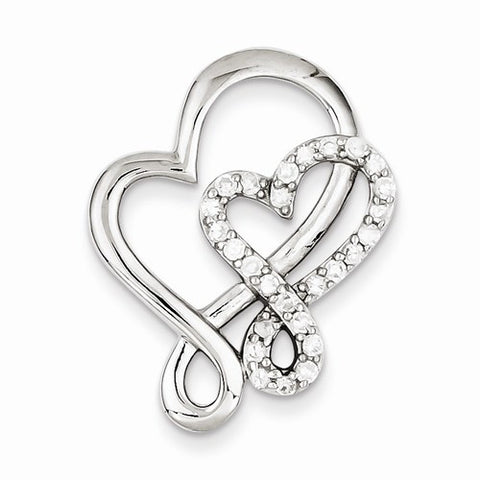 Sterling Silver CZ Heart Pendant, Lovely Pendants for Necklace