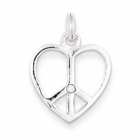 Sterling Silver with Stellux Crystal Peace Heart Pendant, Pendants for Necklace