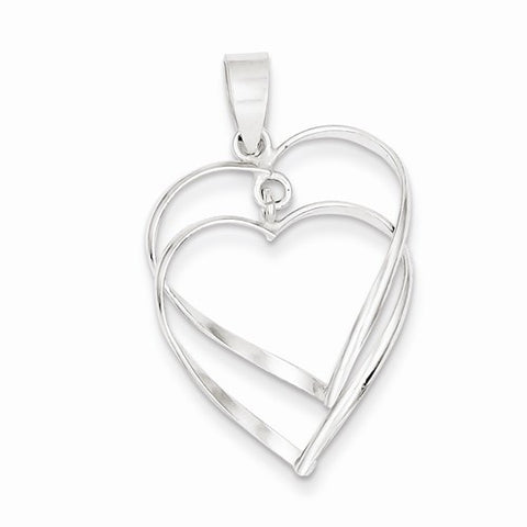 Sterling Silver Double Heart pendant, Alluring Pendants for Necklace