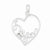 Sterling Silver Flower Heart Pendant, Pendants for Necklace