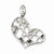 Sterling Silver Brushed & Diamond Cut Heart Pendant, Pendants for Necklace