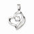 Sterling Silver Rhodium Plated CZ Heart Pendant, Charm
