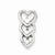 Sterling Silver Rhodium Plated CZ Multi Hearts Slide Pendant, Pendants for Necklace