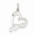 Sterling Silver Polished Love Heart Pendant, Pendants for Necklace