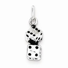 Sterling Silver Antiqued Dice Charm hide-image