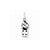 Antiqued Dice Charm in Sterling Silver