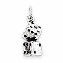 Sterling Silver Antiqued Dice Charm hide-image
