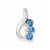 Sterling Silver Blue Topaz Slide Pendant, Pendants for Necklace