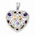 Sterling Silver Multi-Colored CZ Heart Pendant, Pendants for Necklace