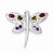 Sterling Silver Multi-Colored CZ Dragonfly Pendant, Pendants for Necklace