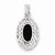 Sterling Silver Onyx Oval Antiqued Pendant, Pendants for Necklace