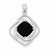 Sterling Silver Onyx Square Pendant, Pendants for Necklace