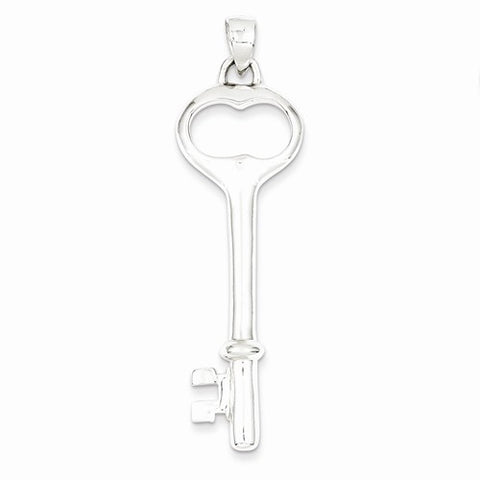 Sterling Silver Polished Key pendant, Charm