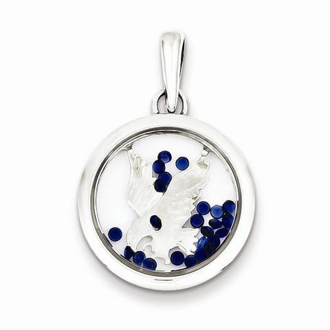 Sterling Silver Eagle and Floating Glass Beads Pendant, Pendants for Necklace