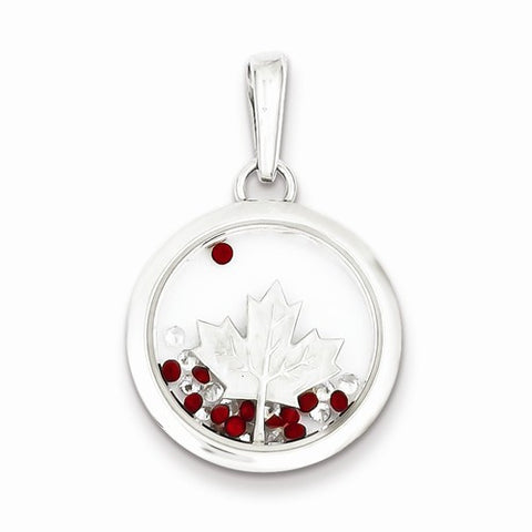 Sterling Silver Leaf and Floating Glass Beads Pendant, Pendants for Necklace