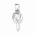 Sterling Silver Heart Shaped Key CZ Pendant, Pendants for Necklace