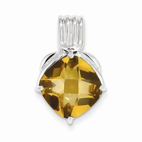 Sterling Silver Whiskey Quartz Pendant, Pretty Pendants for Necklace