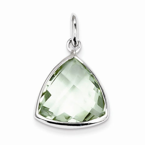 Sterling Silver Green Quartz Pendant, Gorgeous Pendants for Necklace