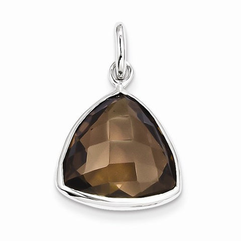 Sterling Silver Smokey Quartz Pendant, Classy Pendants for Necklace