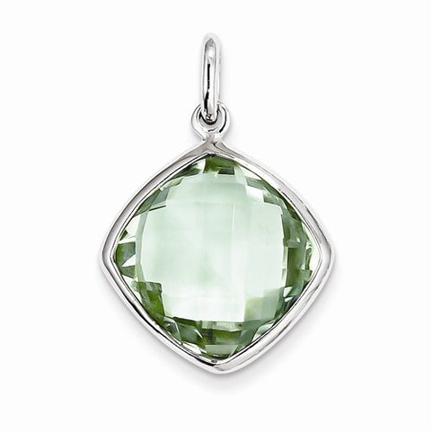 Sterling Silver Green Quartz Pendant, Appealing Pendants for Necklace
