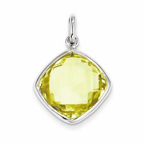 Sterling Silver Lemon Quartz Pendant, Charm