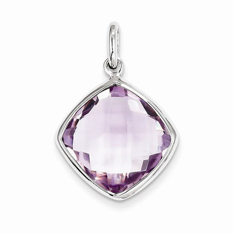 Sterling Silver Pink Quartz Pendant, Adorable Pendants for Necklace