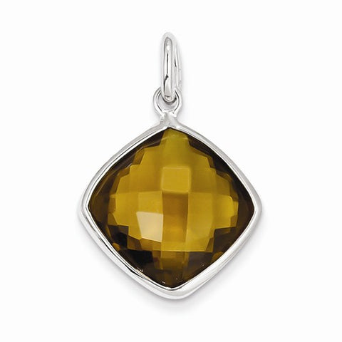 Sterling Silver Whiskey Quartz Pendant, Beautiful Pendants for Necklace